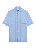 Short-Sleeved Stretch Cotton Shirt