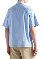 Short-Sleeved Stretch Cotton Shirt