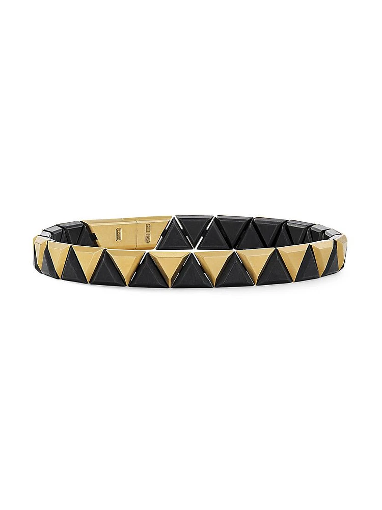 Faceted Link Triangle Bracelet Black Titanium