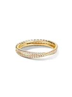 DY Crossover Micro Pavé Band Ring 18K Yellow Gold