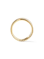 DY Crossover Micro Pavé Band Ring 18K Yellow Gold