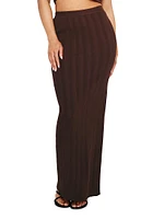 Plisse Sweater Maxi Skirt