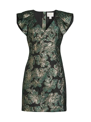 Kaida Brocade Shift Minidress