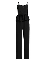 Luella Embellished Peplum Jumpsuit