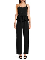 Luella Embellished Peplum Jumpsuit