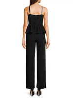 Luella Embellished Peplum Jumpsuit