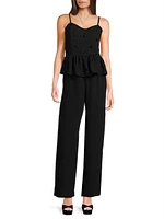 Luella Embellished Peplum Jumpsuit