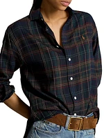 Relaxed Fit Plaid Cotton-Blend Shirt