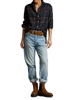 Relaxed Fit Plaid Cotton-Blend Shirt