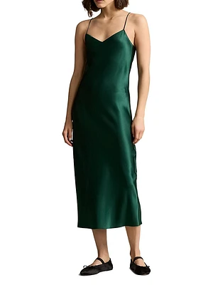 Satin Midi Slip Dress