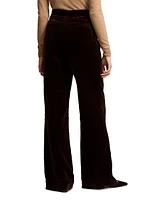 Stretch-Cotton Velvet Wide-Leg Pants