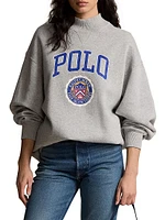 Mock Turtleneck Crest Logo Sweatshirt