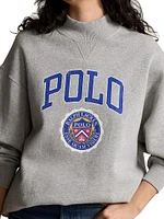 Mock Turtleneck Crest Logo Sweatshirt