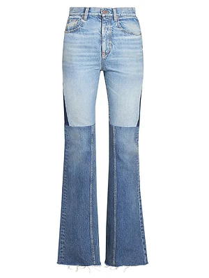 Paneled Mid-Rise Jeans