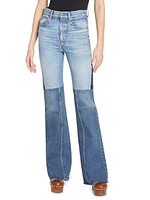 Paneled Mid-Rise Jeans