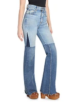 Paneled Mid-Rise Jeans