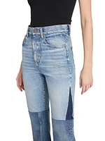 Paneled Mid-Rise Jeans