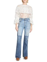 Paneled Mid-Rise Jeans