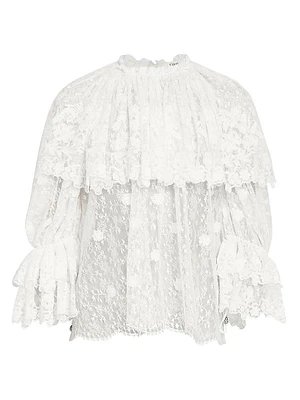 Draped Sheer Lace Top