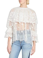 Draped Sheer Lace Top