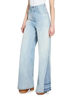 Paneled Wide-Leg Jeans