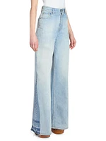 Paneled Wide-Leg Jeans