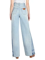 Paneled Wide-Leg Jeans