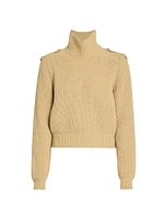 Wool-Cashmere Button-Shoulder Sweater