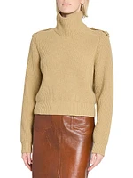 Wool-Cashmere Button-Shoulder Sweater