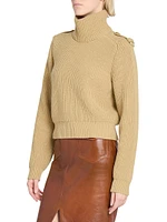 Wool-Cashmere Button-Shoulder Sweater