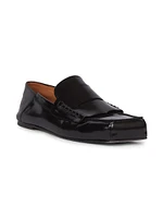 Square-Toe Leather Moccasins