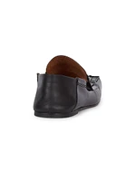 Square-Toe Leather Moccasins