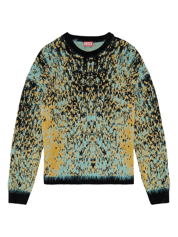 Rain Intarsia-Knit Crewneck Sweater