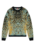 Rain Intarsia-Knit Crewneck Sweater