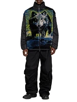 Berto Animal Print Zip Sweatshirt