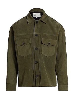Suede Button-Front Jacket