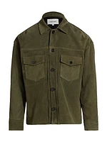 Suede Button-Front Jacket
