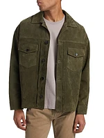 Suede Button-Front Jacket