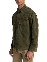 Suede Button-Front Jacket