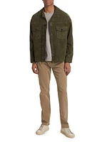 Suede Button-Front Jacket