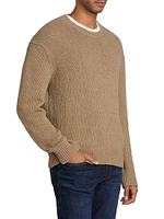 Rib-Knit Crewneck Sweater