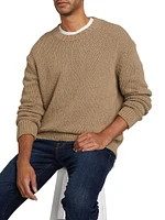 Rib-Knit Crewneck Sweater