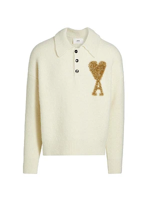 Logo-Embroidered Alpaca-Blend Polo Sweater