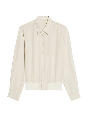 Silk Bomber-Style Shirt