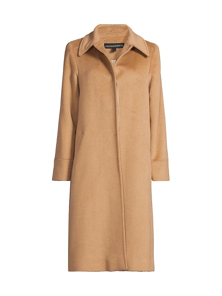 Camel Hair Button-Front Coat