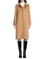 Camel Hair Button-Front Coat