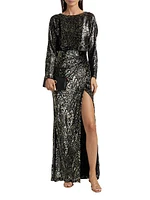 Angelique Metallic Cocktail Dress