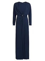 Maisie Jersey Twist Maxi Dress