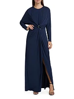 Maisie Jersey Twist Maxi Dress