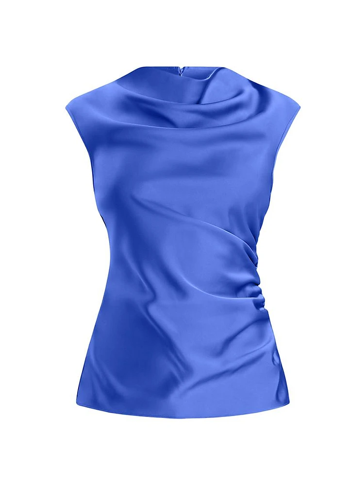 Audrey Satin Cowl Top